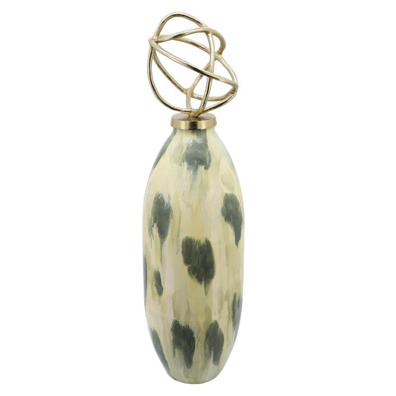 Short Gold Capped Vase