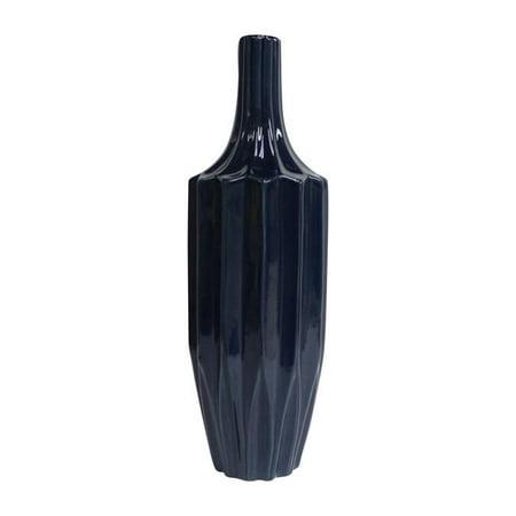 Ceramic Fluted Vase - Blue