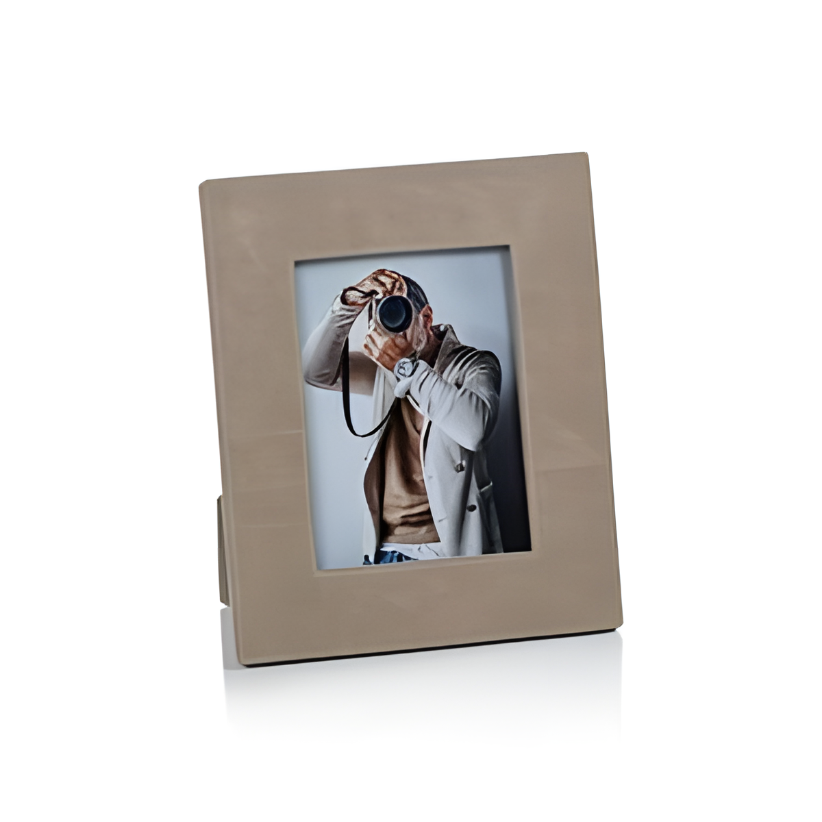 Bellecote Mink Leather Photo Frame, 5 x 7