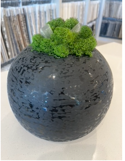 Globe Vase Floral - Black