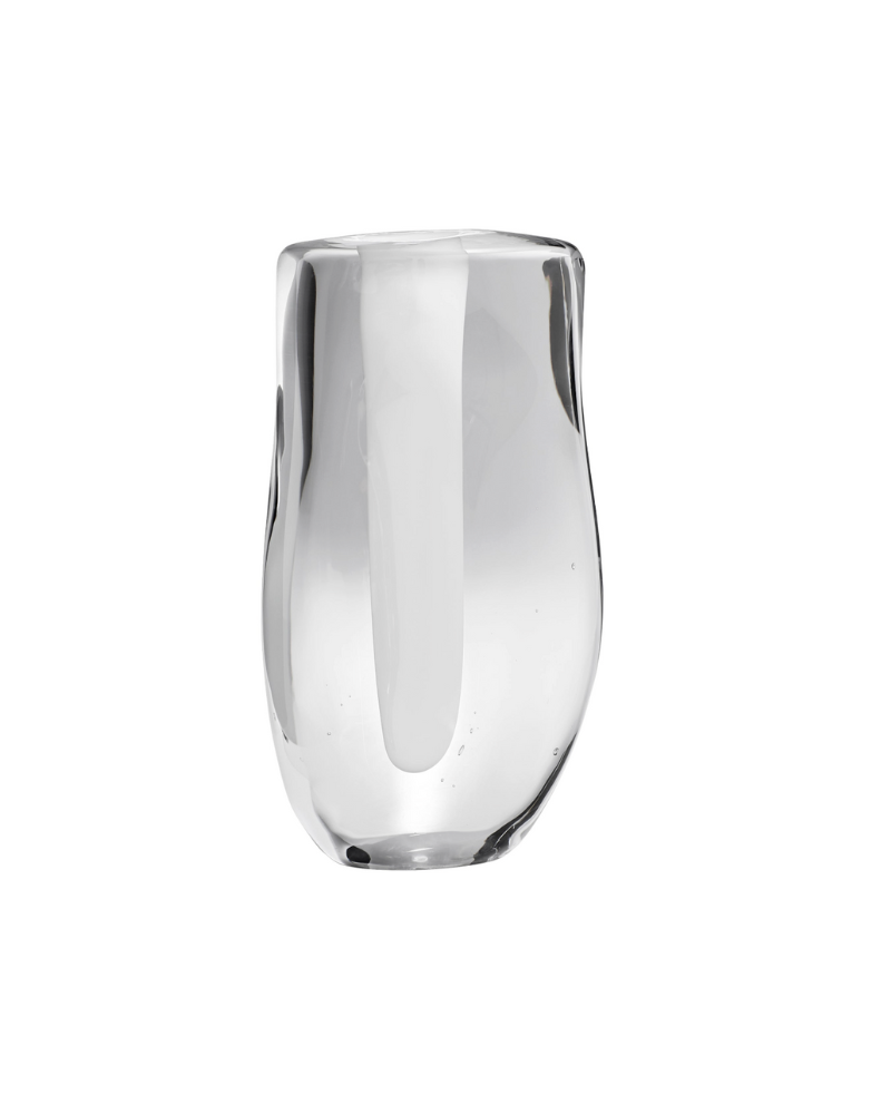 Inverted Oppulence Vase Large - Clear and White
