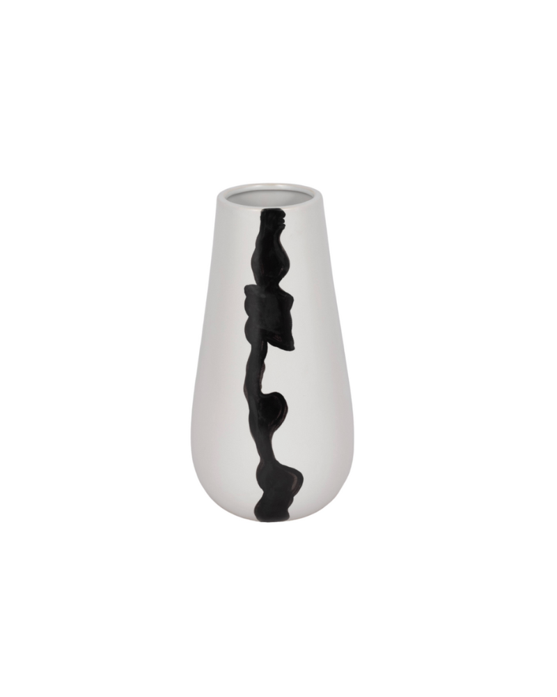 Brush Stroke Vase - Black and White