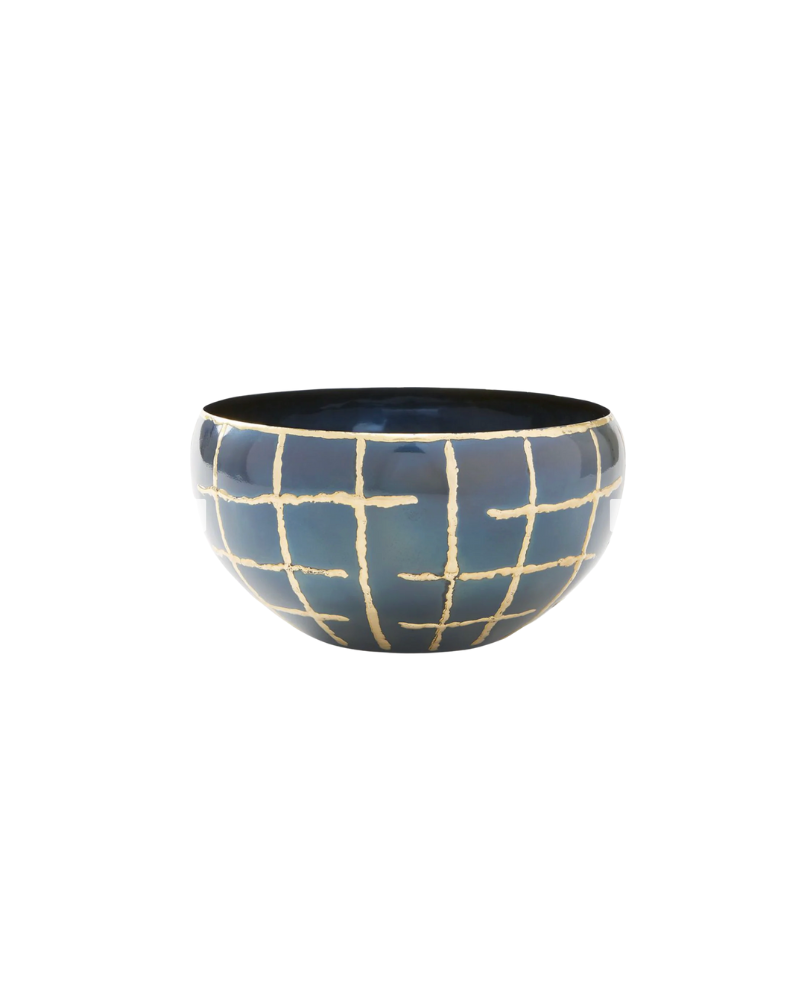 Loom Medium Bowl - Anthracite and Brass