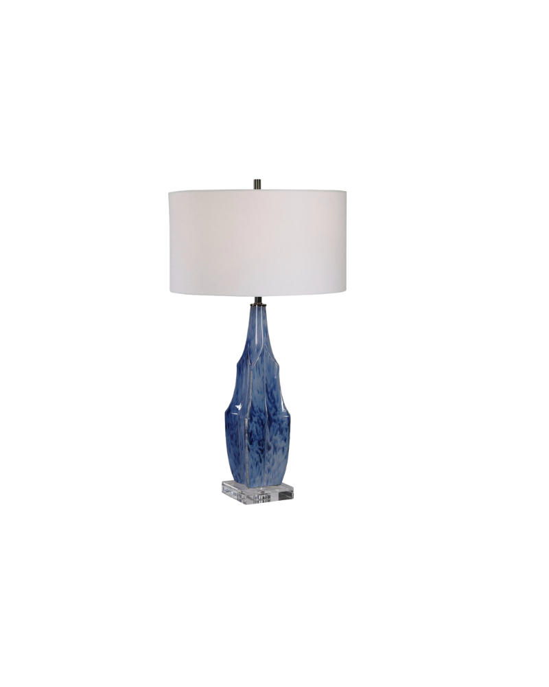Ceramic Lamp Crystal Base - Blue