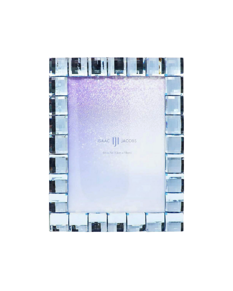 Decorative Sparkling Jewel Picture Frame 5X7- Blue