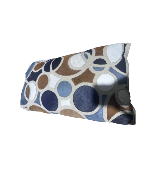 Callisto Lumbar Pillow - Beige and Blue