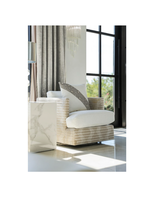 Thayer Coggin Swivel Chair with Custom Fabric - Beige