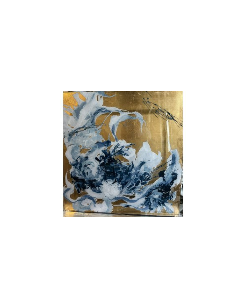 Gold and Blue Metal Art