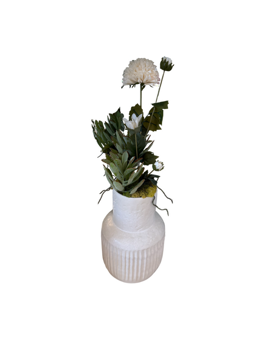 Rigged Cream Vase Floral
