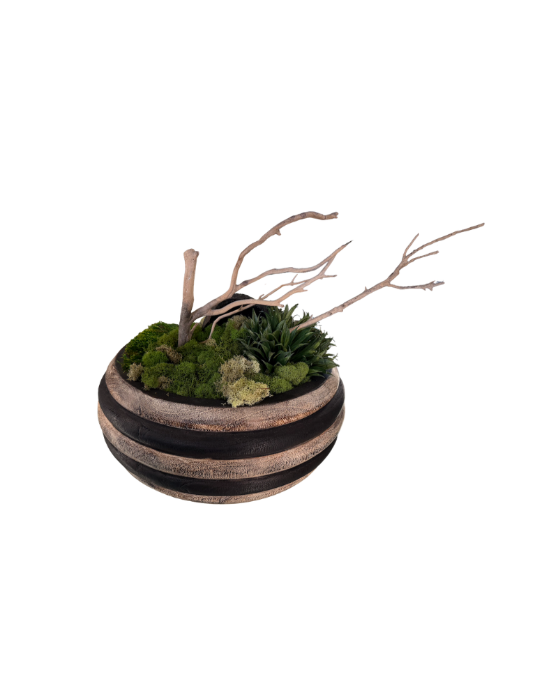 Wood Bowl Custom Floral