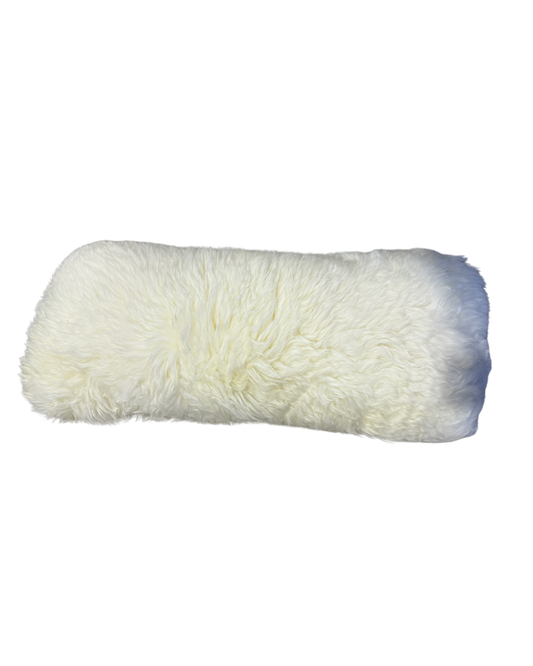 40x14 Cream Long Wool Front Pillow