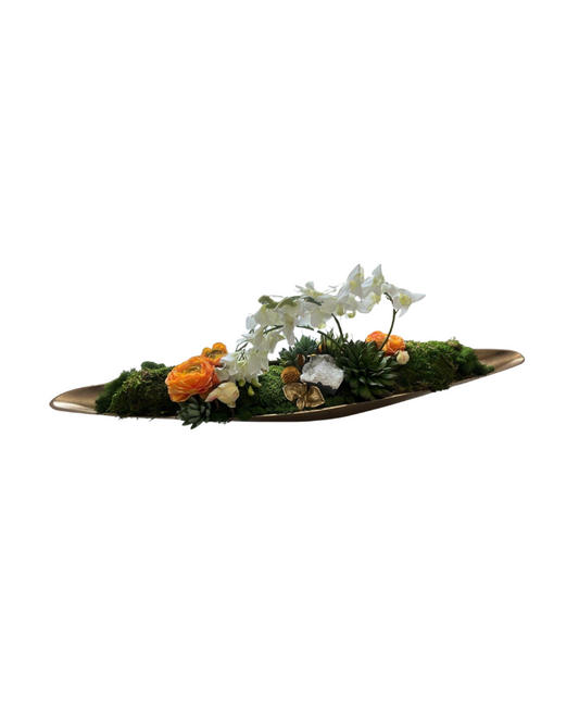 Long Gold Tray Floral