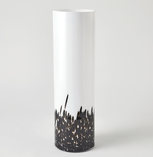 White Top Black Bottom Vase Large