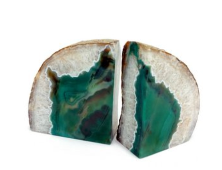 Green Agate Bookends