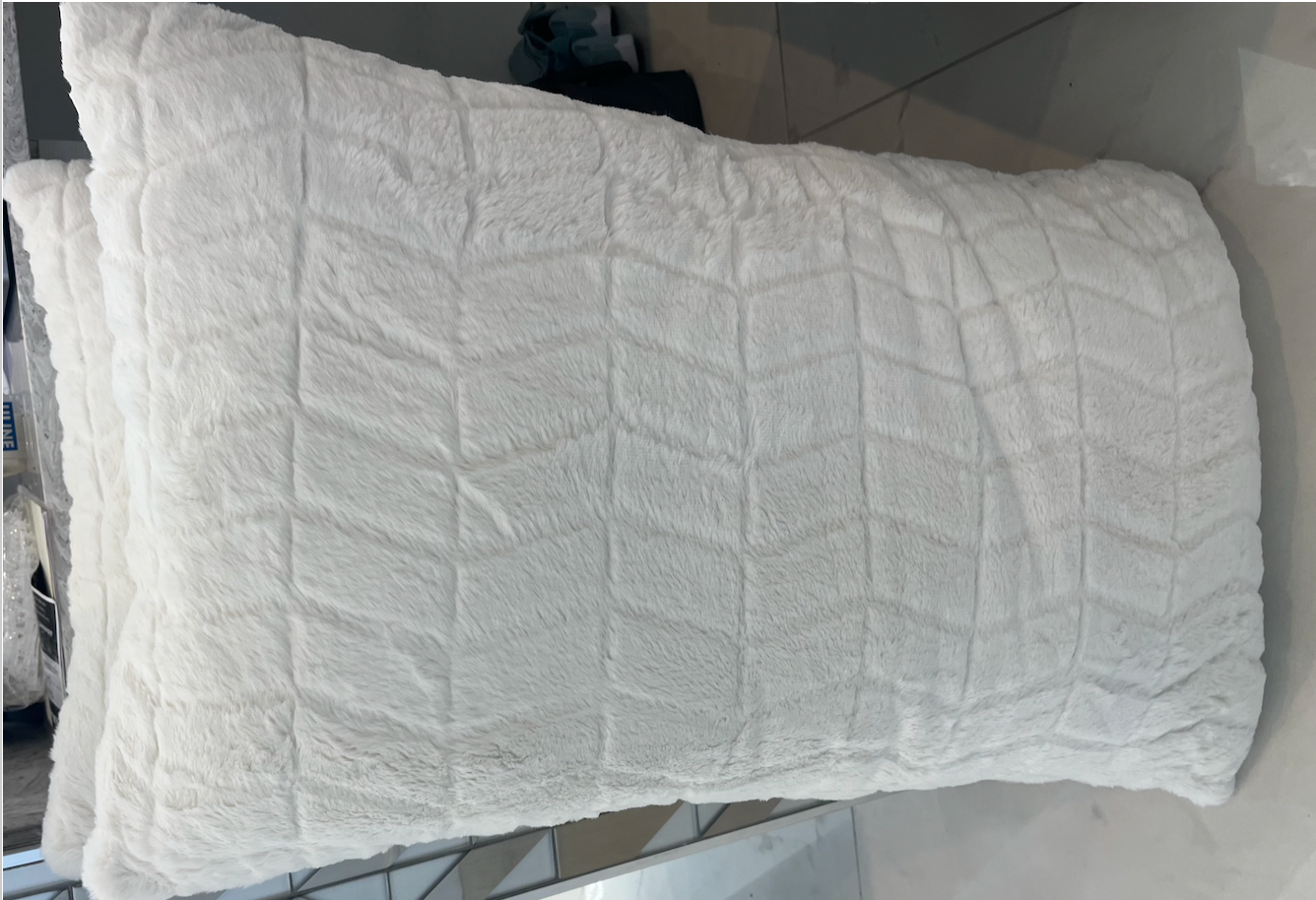 Custom Cream Faux Fur King Sham Pillows