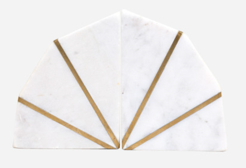 Marble and Gold Bookends - Set of 2