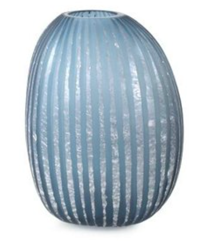 Tall Blue Channeled Vase