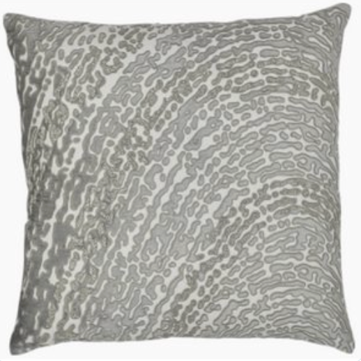Celery and White Velvet Beaded Pillow