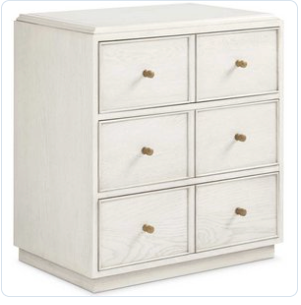 6 Drawer Nightstand - White