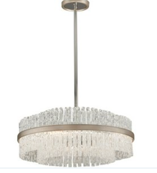 Chime 8 Light Silver leaf Chandelier - Silver