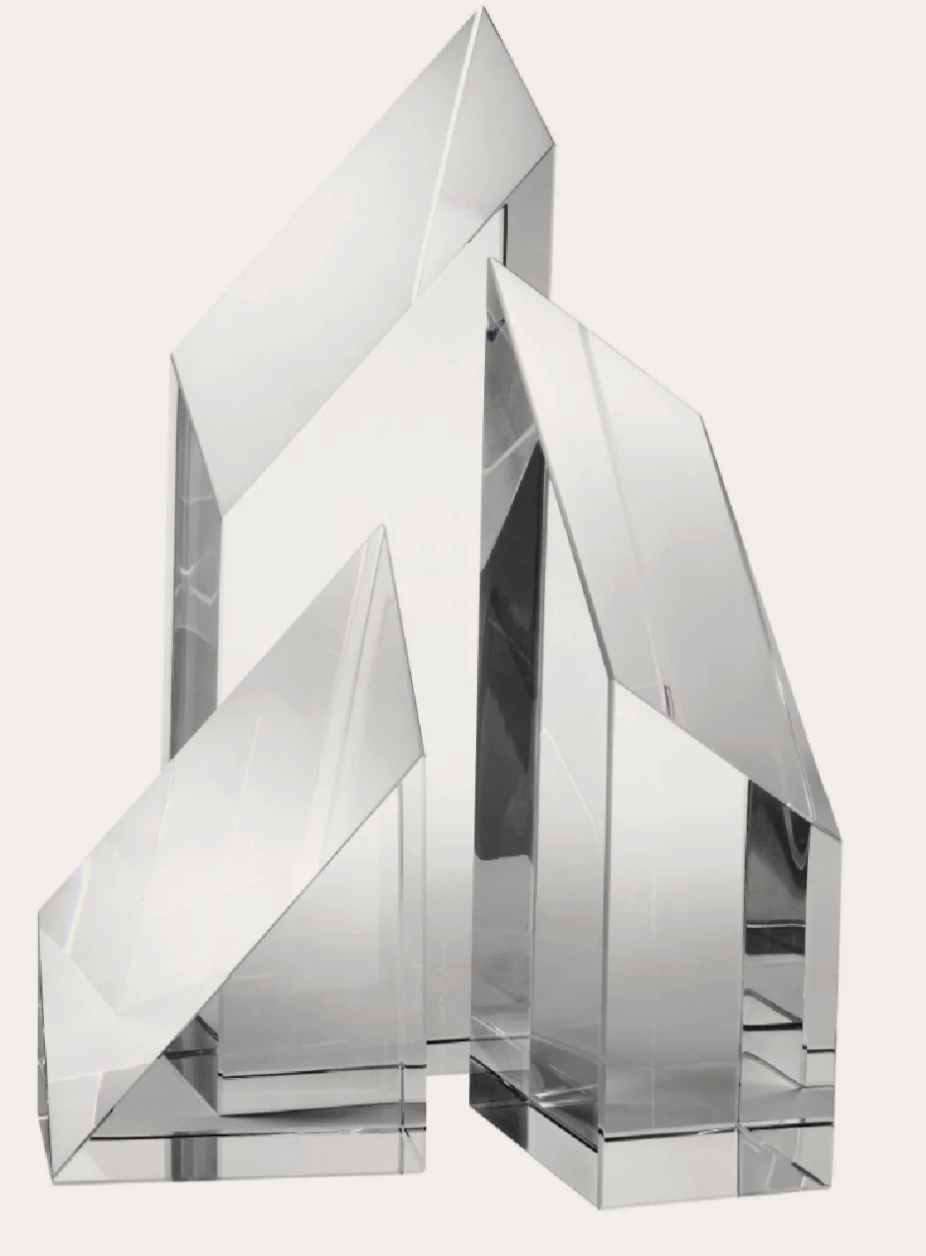 Crystal Glass Decor Set (3) - Clear