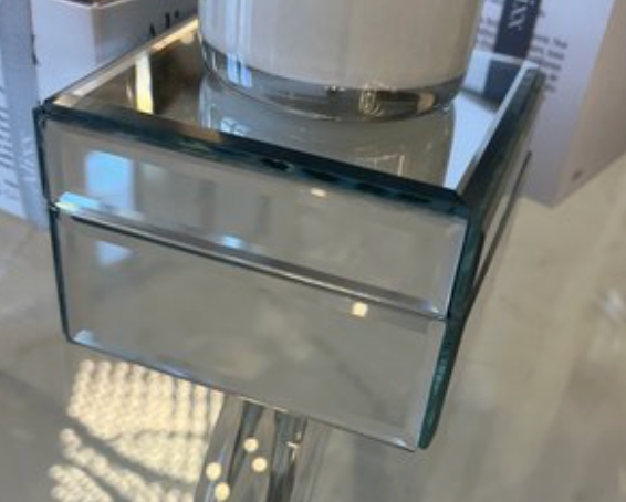 8" Large Mirror Box Riser - Silver