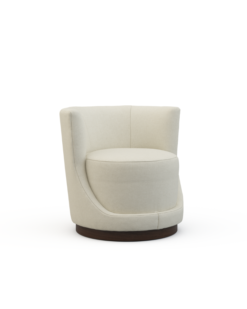 Swivel Sitting Chair -Black Leather