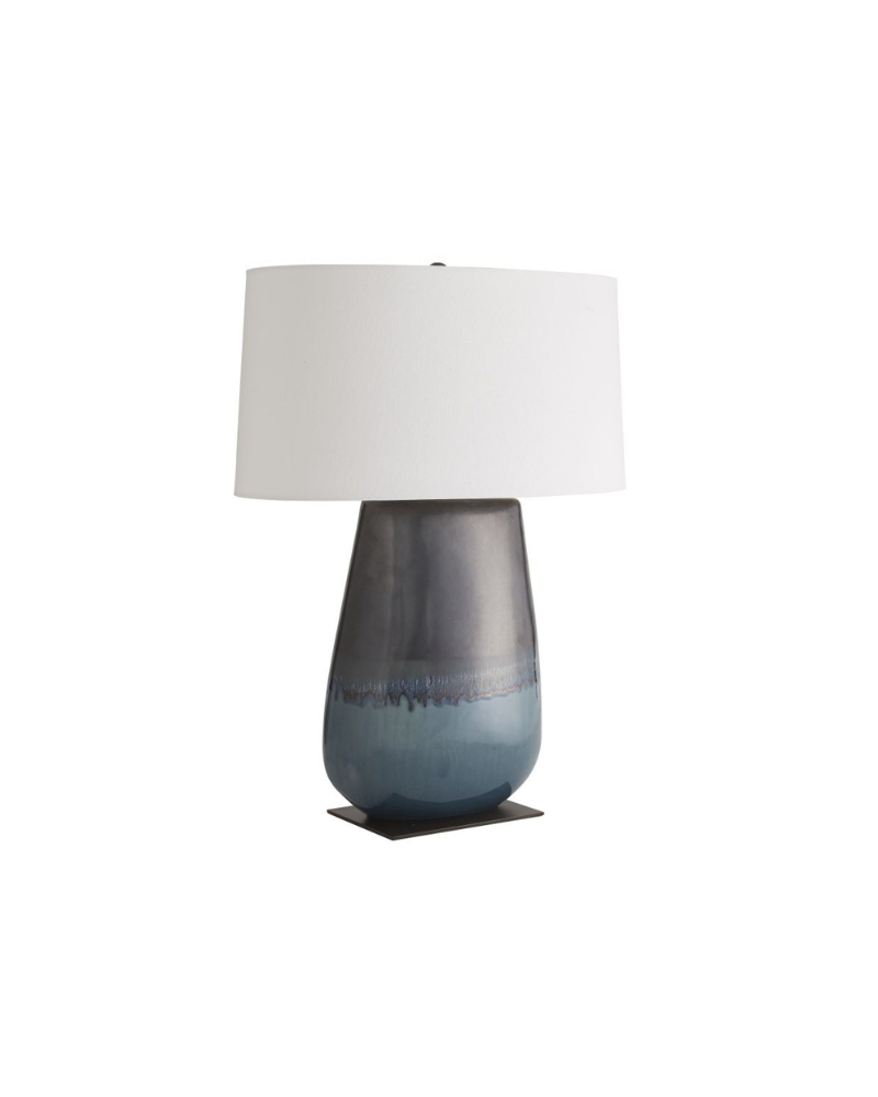 Reactive Ceramic Table Lamp - Gunmetal & Teal