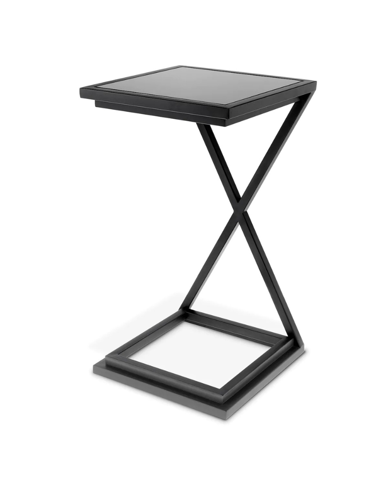 Obsidian Cross Side Table – Gunmetal