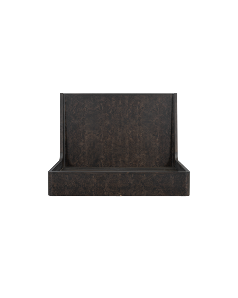 Midnight Burl King Bed - Chocolate