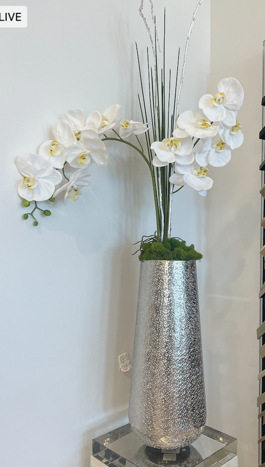 Willa Vase Floral - Silver