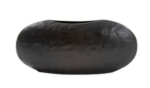 Hammered Organic Ebony Aluminum Canoe Vase