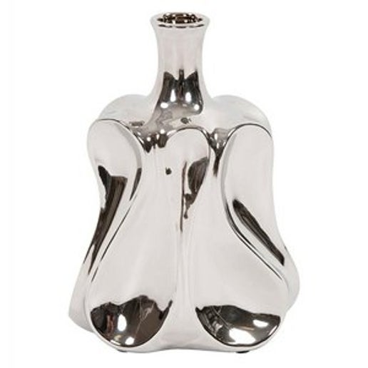 Platinum Paisley Metal Vase