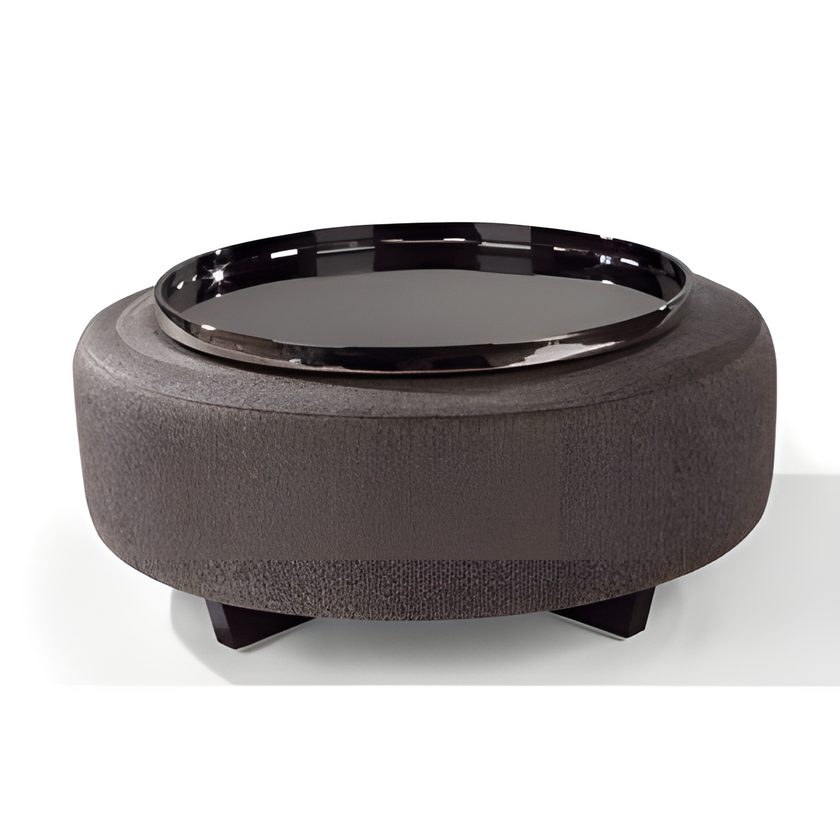 Rounded Dark Ottoman Component A