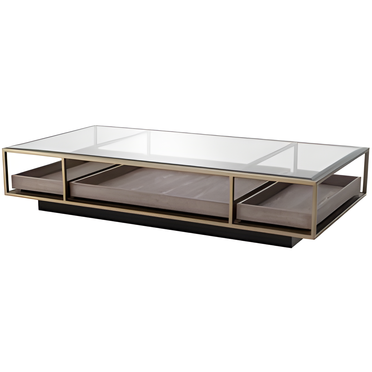Rectangular Coffee Table Base, Glass Top Missing