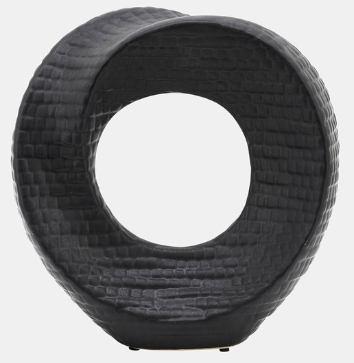 Textured Deco Sculpture - Black