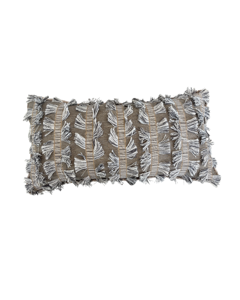 12x24 Custom Pillow - Taupe Fringe