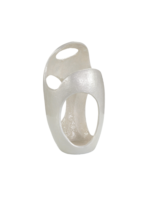 Iridescent Sculptural Vase - White