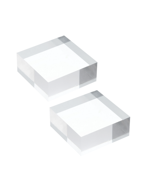 Square Risers/Sculptures, S/2 - Crystal
