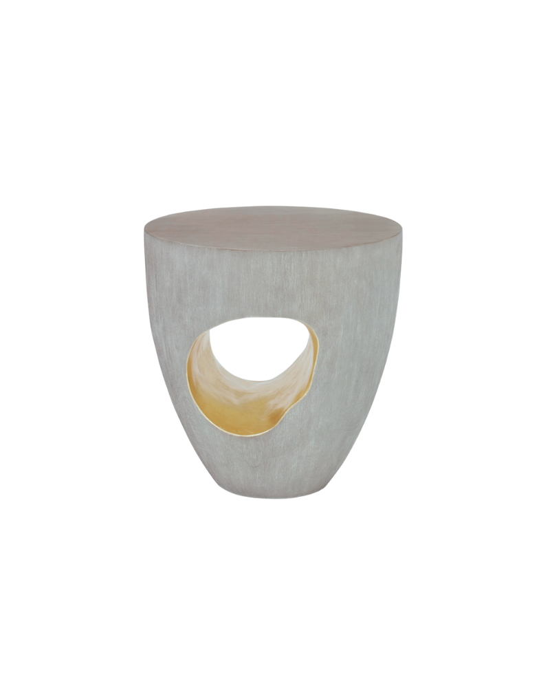 Astor Accent Table - Gray/Gold Leaf