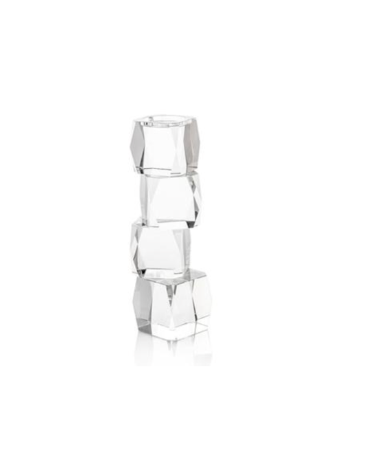 Crystal Cubist Candleholder 5- Clear