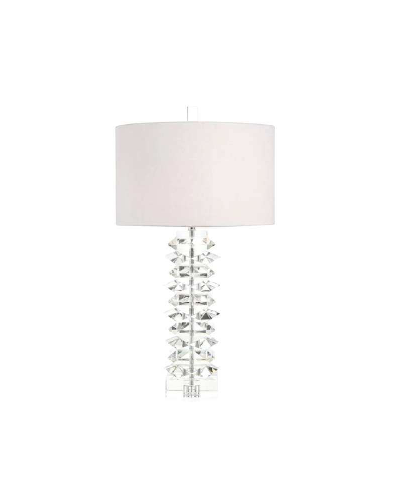 Stacked Crystal Table Lamp - Clear