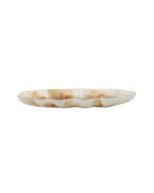 Organic Elegance Wavy Oval Bowl - Brown