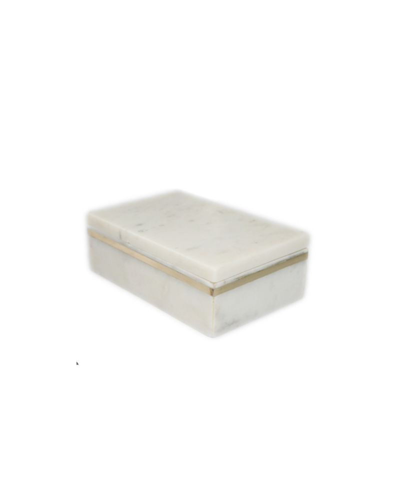 Marble Storage Box - White