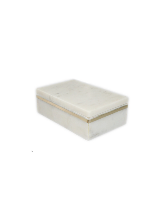 Marble Storage Box - White