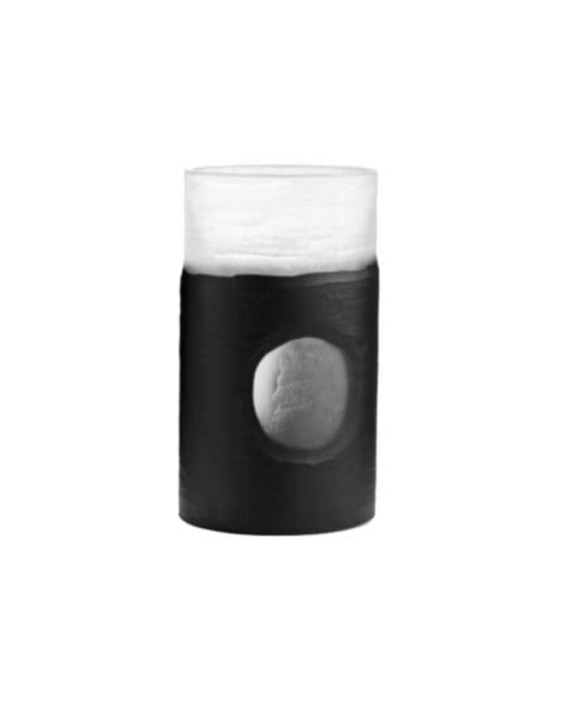 Ominous Frost Vase with Circle Detail - Black/White