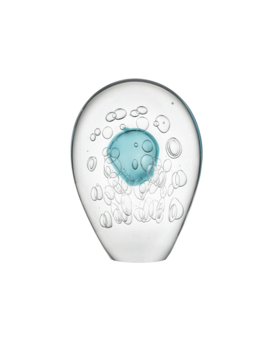 Blue Glass Bubble Sculpture - Small