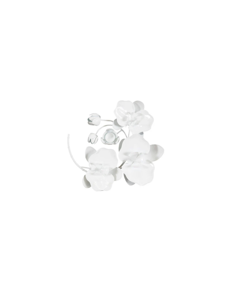 Orchid Sprig Wall Art - White