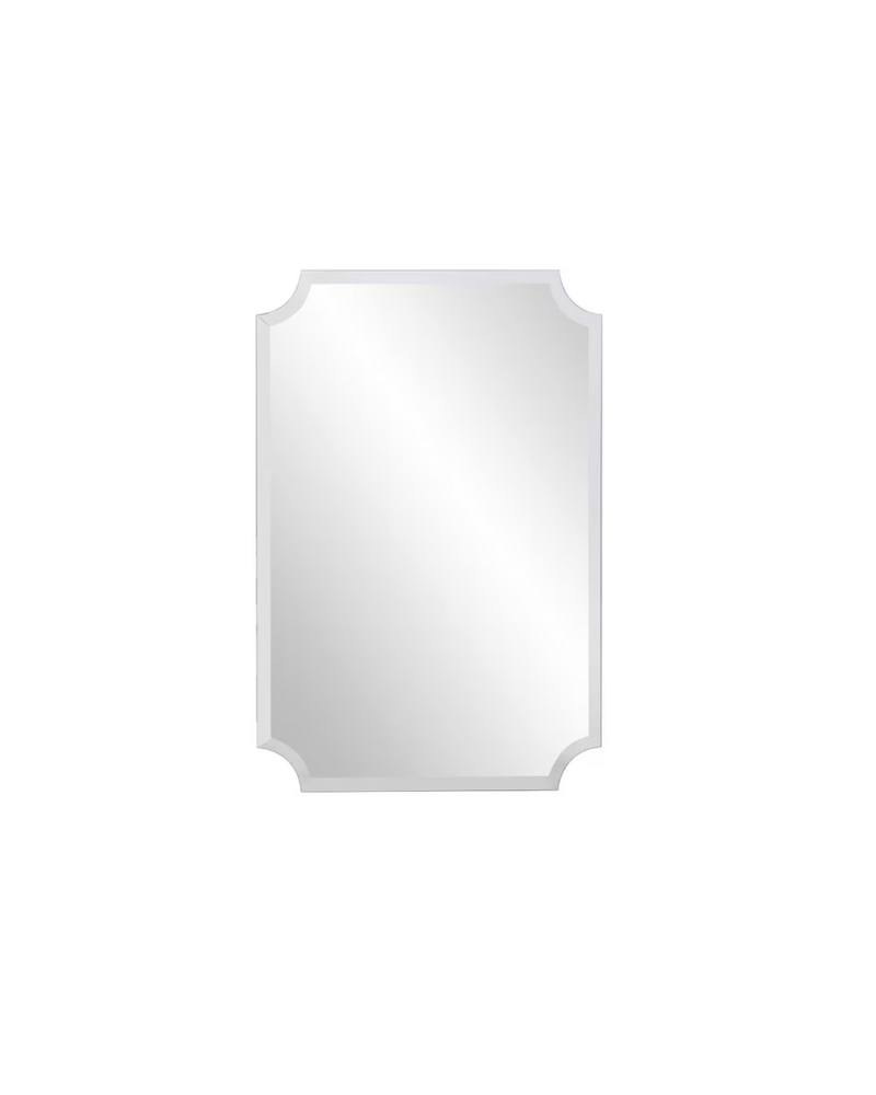 Rectangle Mirrored Beveled Frameless Wall Mirror
