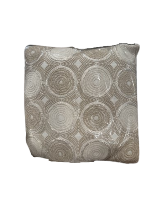 22x22 Creme Slub w/ Multi Textured Embroidery Circles